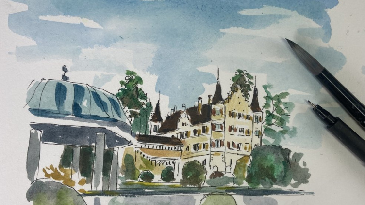 Urban Sketching: Schloss Seeburg im Fokus