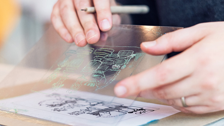 Schachmatt – Druckworkshop mit Rhenalonplatten